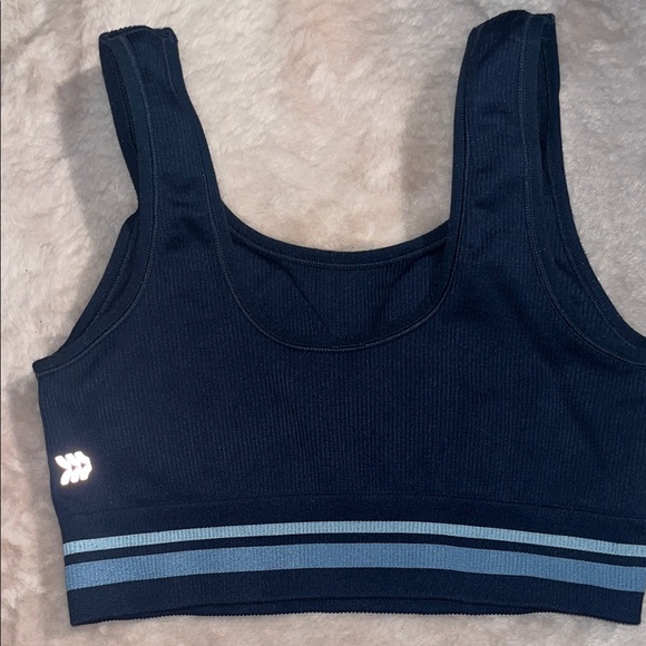 All in Motion Navy and Light Blue Sports Bra - Picture 2 of 4